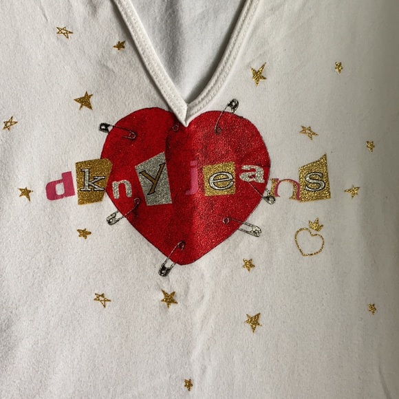 DKNY Jeans Sleeveless Top Flattering Swoop Bottom - Picture 3 of 6